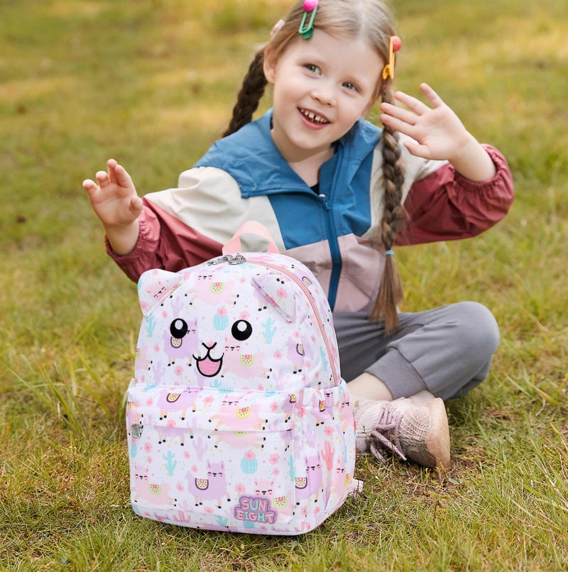 SUN EIGHT Preschool Toddler Kids Backpack Small 3D Cartoon Dinosaur Lunch Daycare School Bookbag Animal Travel Bags for Boy For 2-5 Years old, Cute Dinosaur, SE90074, White - Image 2